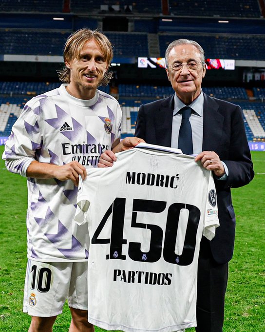 Modric Atimiza mechi yake ya 450 Ndani ya Madrid.